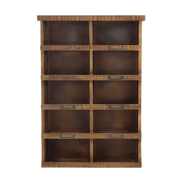 Rustic Wooden Wall Shelf, BROWN, hi-res image number 0