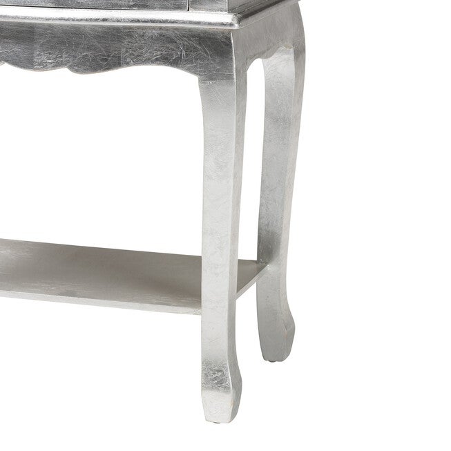 Harriet Classic And Traditional Silver Finished Wood 1-Drawer Nightstand, , alternate image number 5