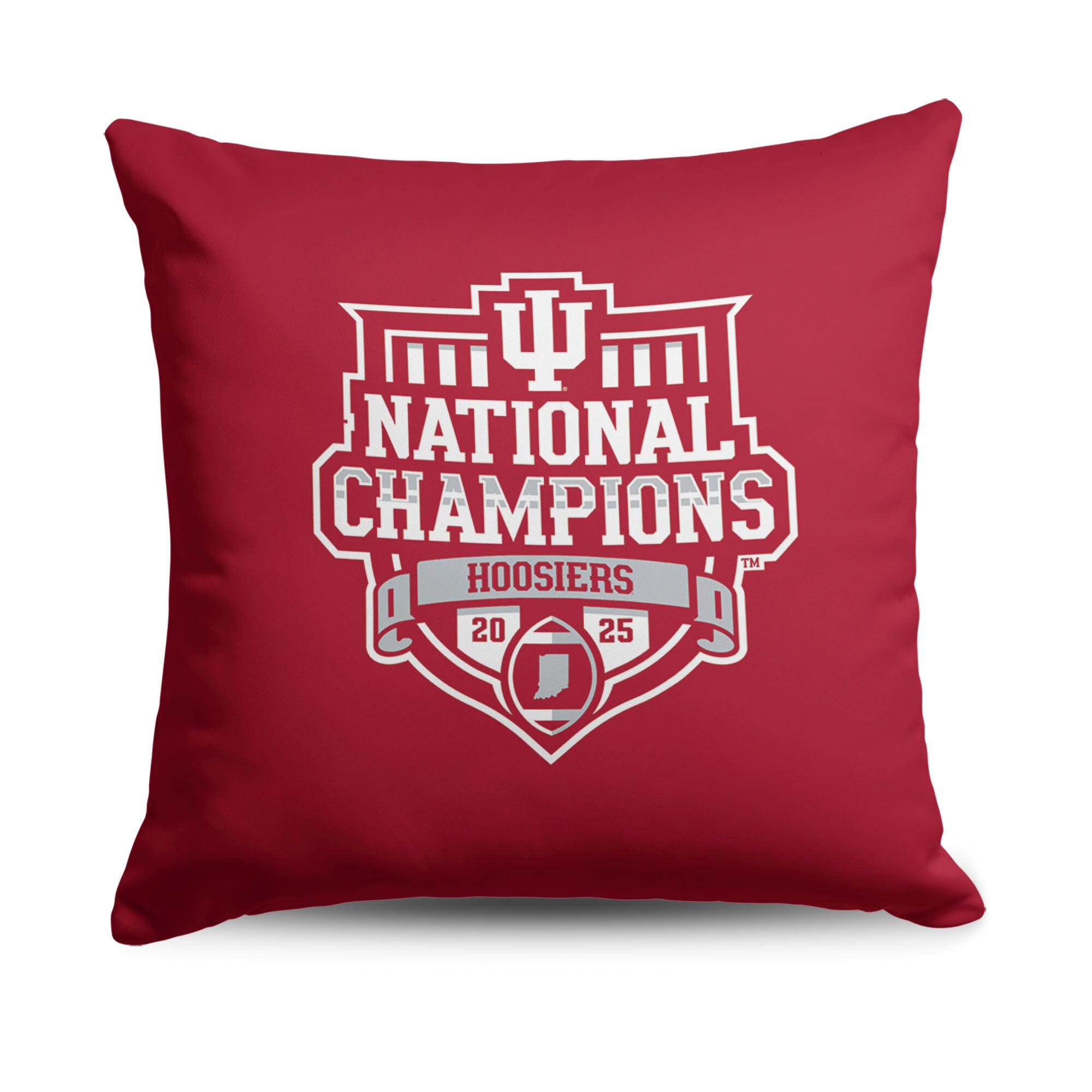 2025 NCAA Throw Pillow 18x18 inches, INDIANA UNIVESITY, hi-res image number 0