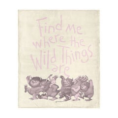 Warner Bros. Where the Wild Things Are Find Me Pink Silk Touch Throw Blanket 50x60 Inches