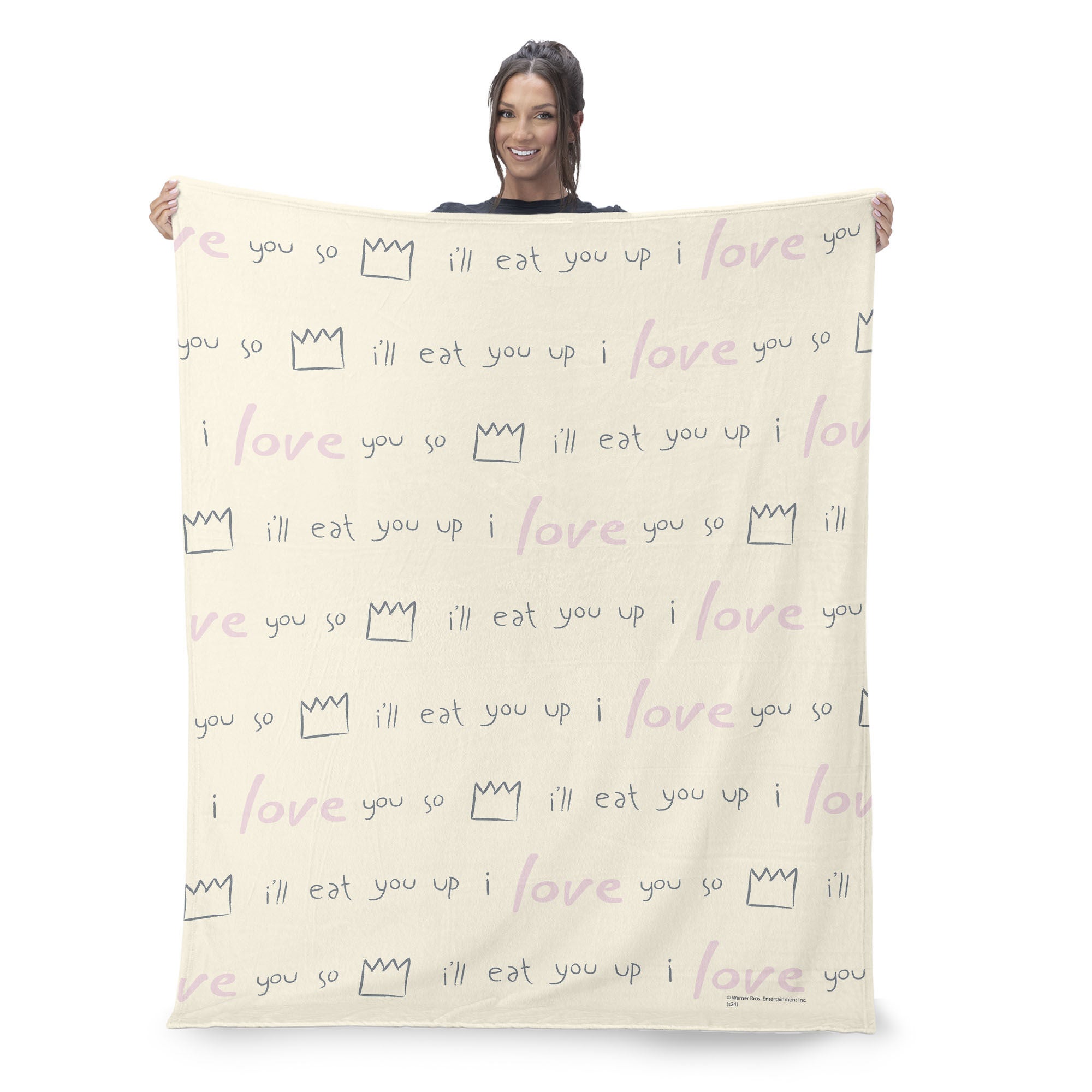 Warner Bros. Where the Wild Things Are We'll Eat You Up Silk Touch Sherpa Throw Blanket 50x60 Inches, TAN, on-hover image number 1