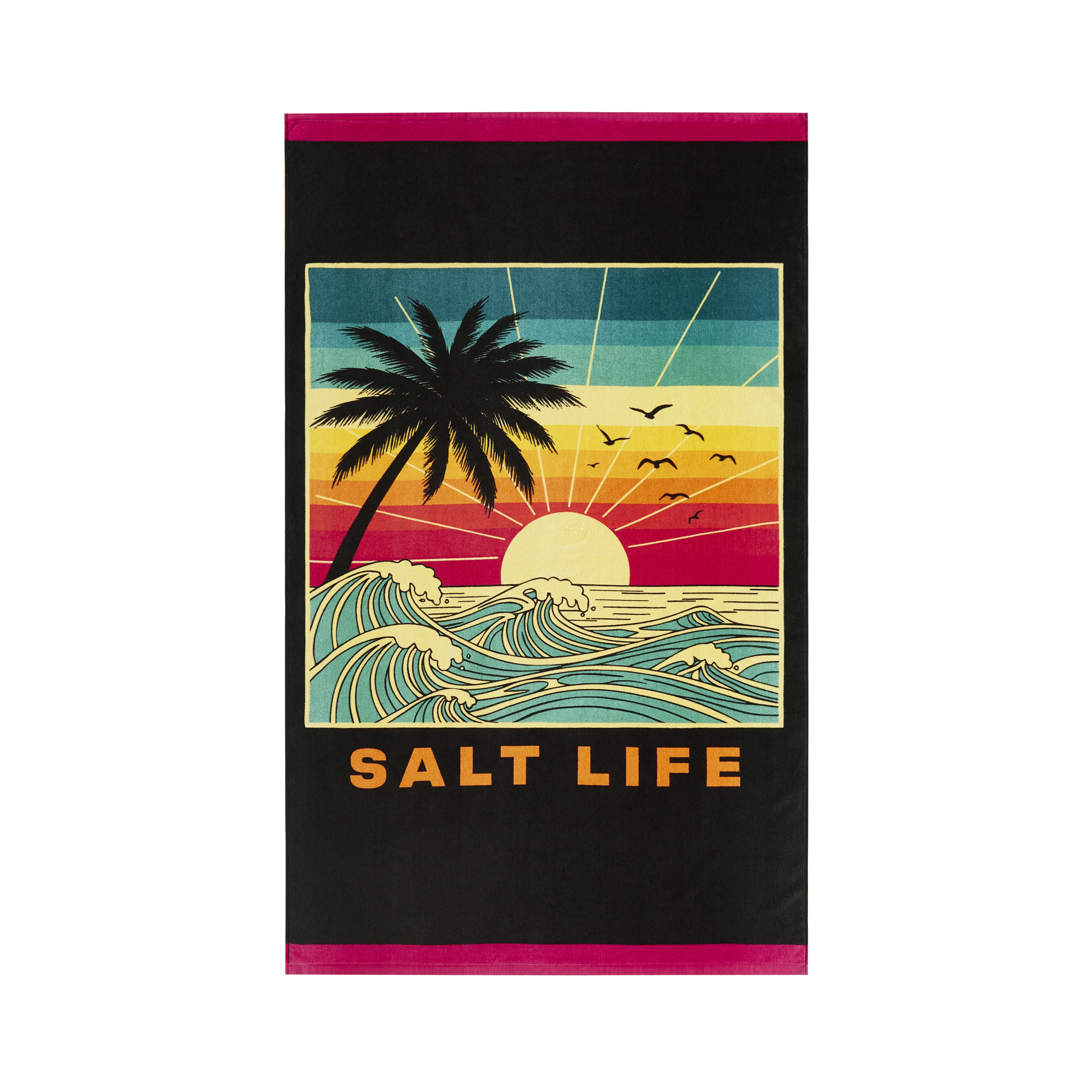 Breezy Day Beach Towel, BLACK, alternate image number 2