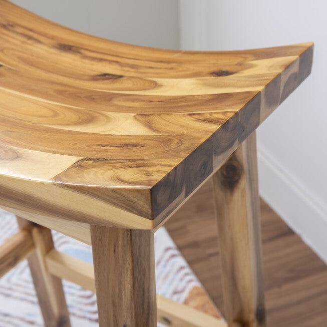Archer Natural Saddle Barstool Backless Stools, , alternate image number null