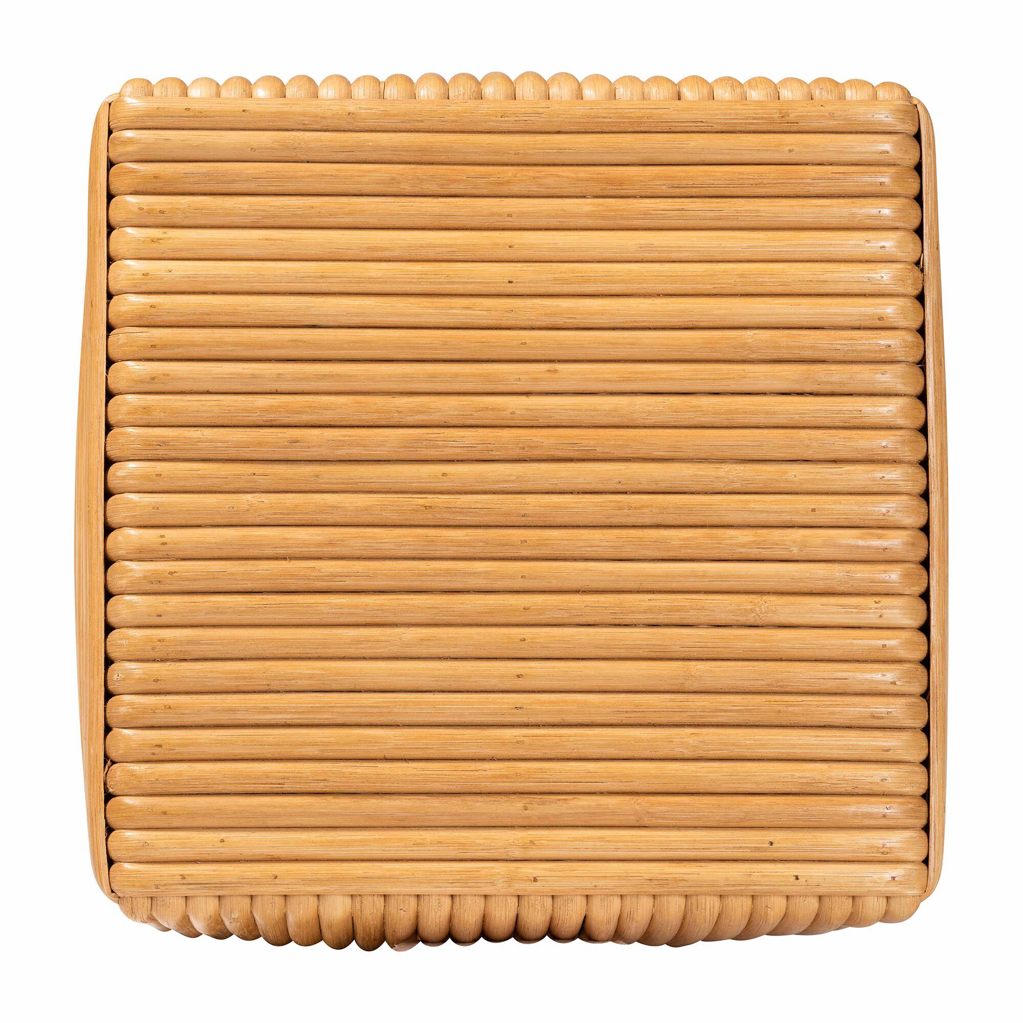 Karina Bohemian Light Honey Rattan Footstool, HONEY, alternate image number 4