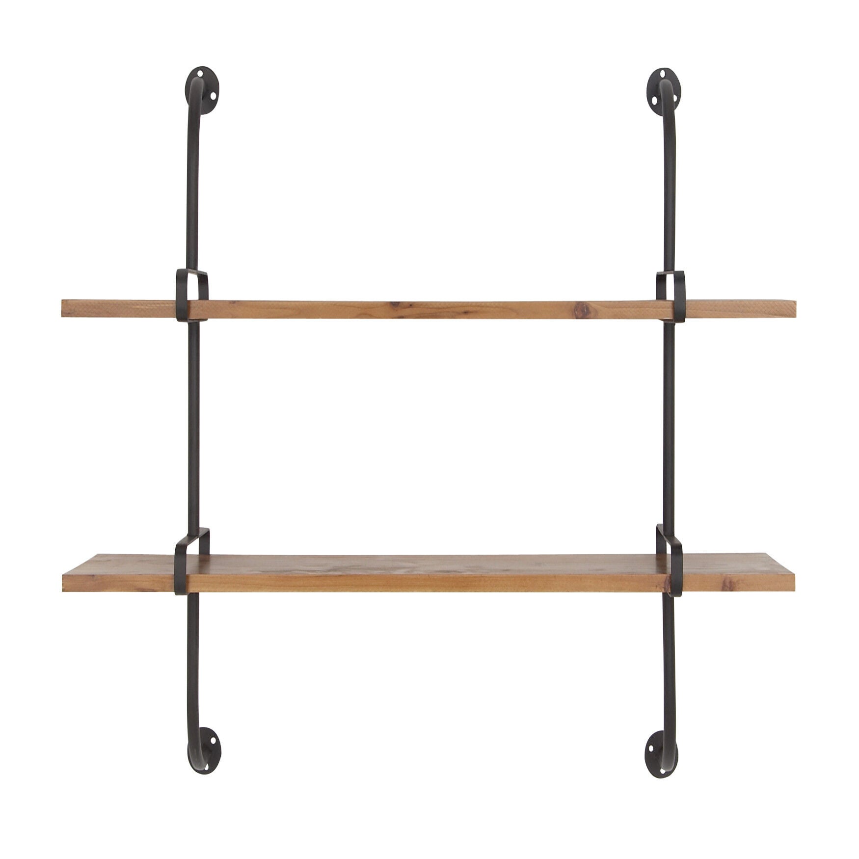 Stylish Brown Wood Industrial Wall Shelf Wall Shelf, Brown Roaman's