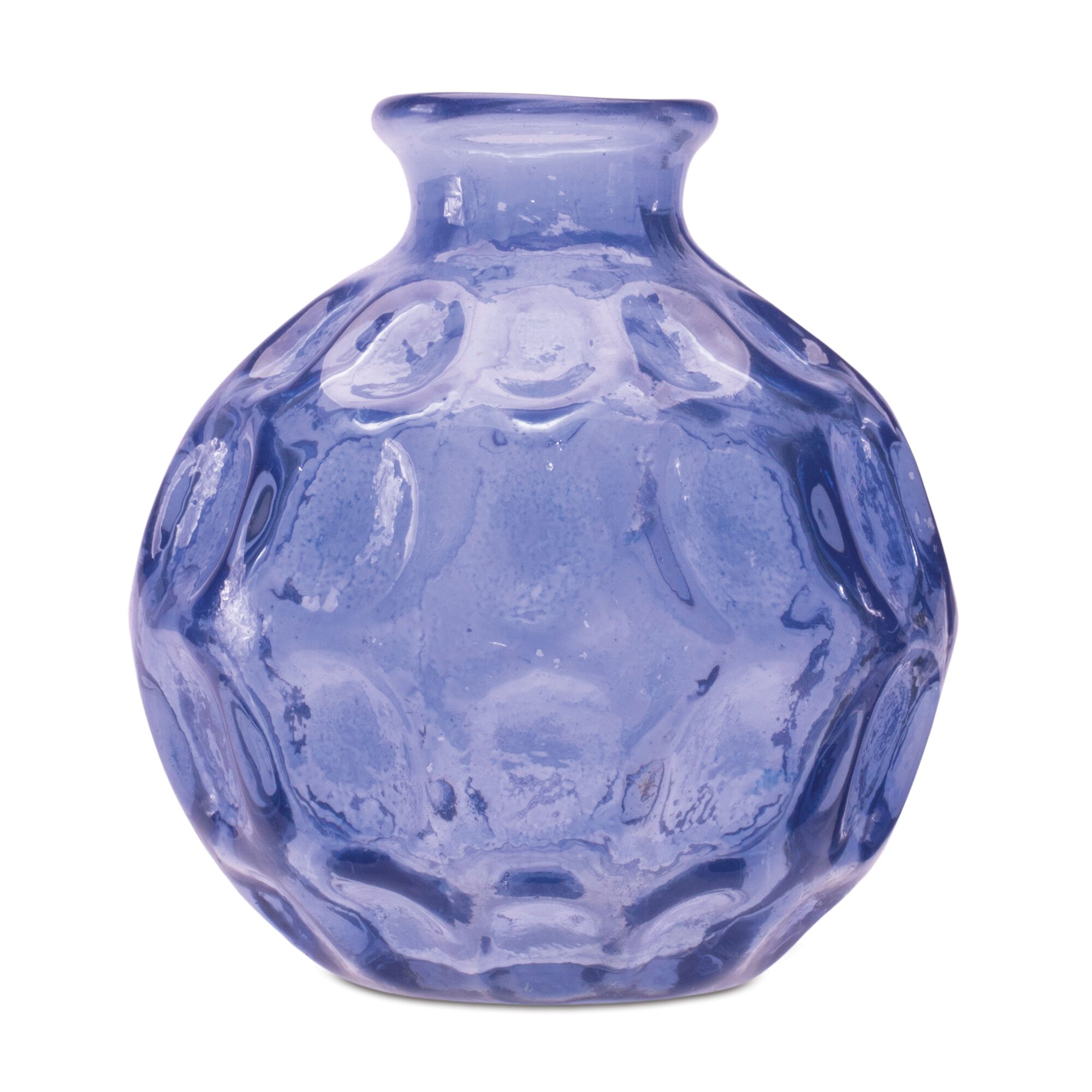 Blue Bubble Glass Bud Vase (Set of 2), BLUE, alternate image number 1