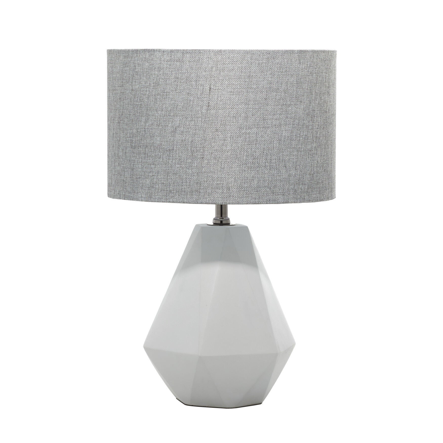 Stylish Light Grey Ceramic Transitional Table Lamp, Grey Roaman's