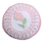 Bloomfield Collection in Floral Design 100% Cotton Tufted Chenille Round Pillow , ROSE, hi-res image number null