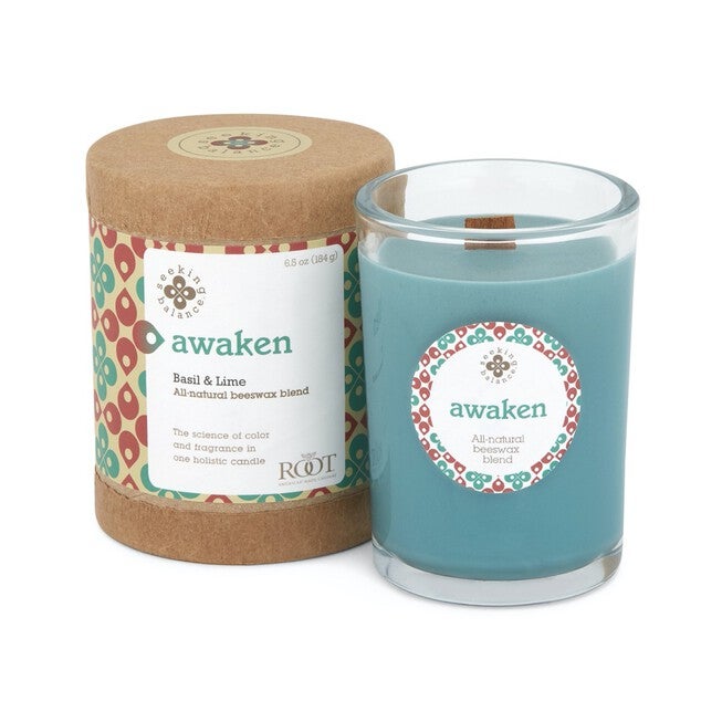 Seeking Balance Awaken-Basil & Lime Jar Candle, BLUE, hi-res image number null