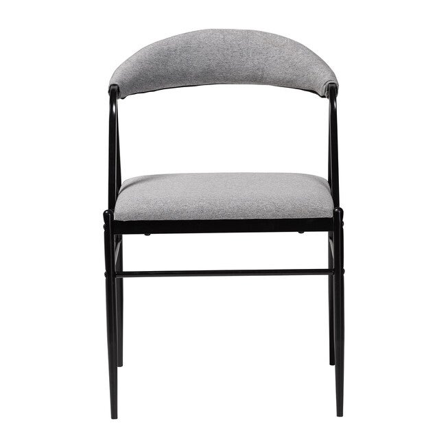 Orrin Modern Industrial Fabric and Metal Dining Chair, GREY, alternate image number 3