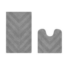 Hugo Collection 100% Cotton 2 Piece (20" X 20" | 21" X 34") Bath Rug Set