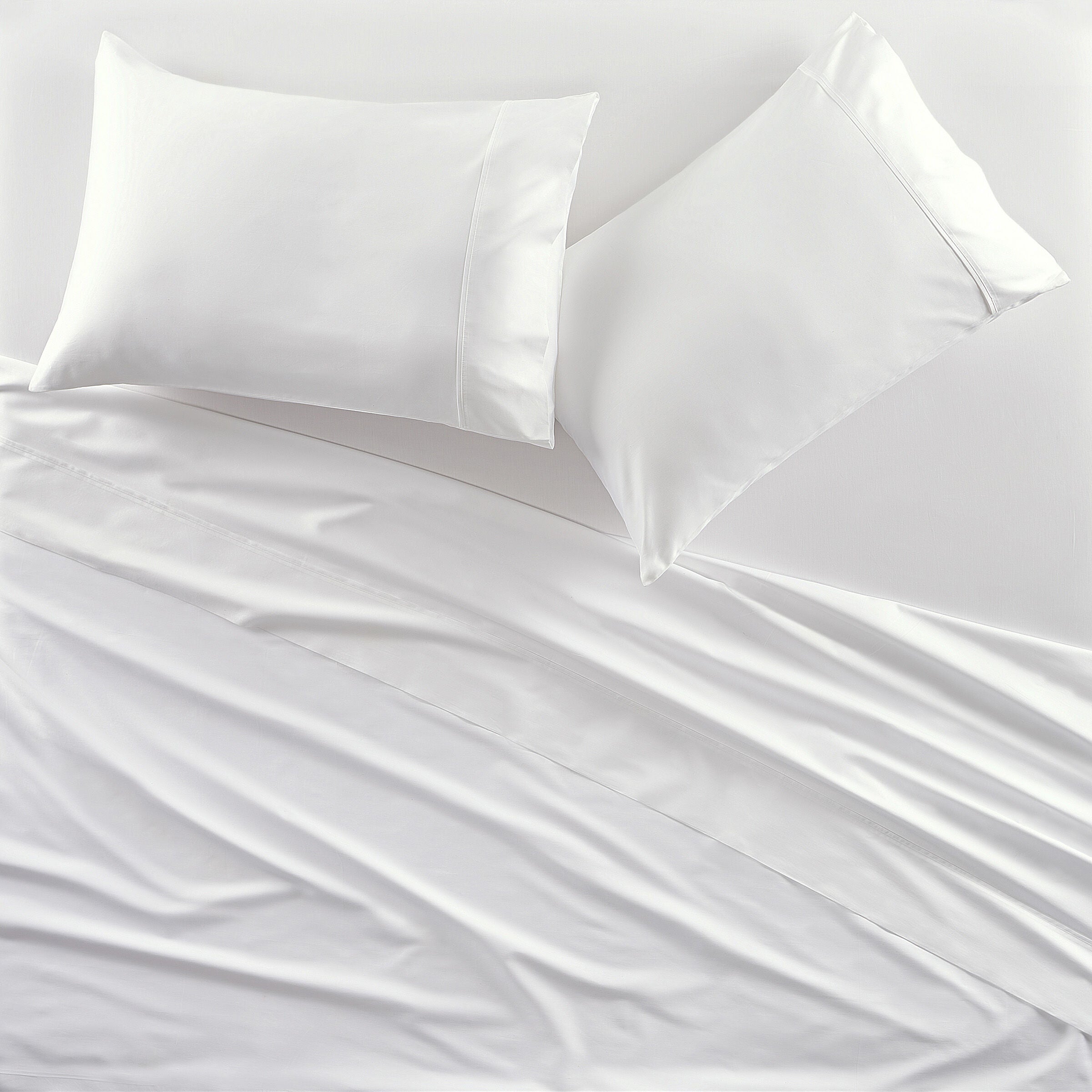 PREMIER SATEEN STANDARD PILLOW CASE PAIR, CRISP WHITE, alternate image number 1