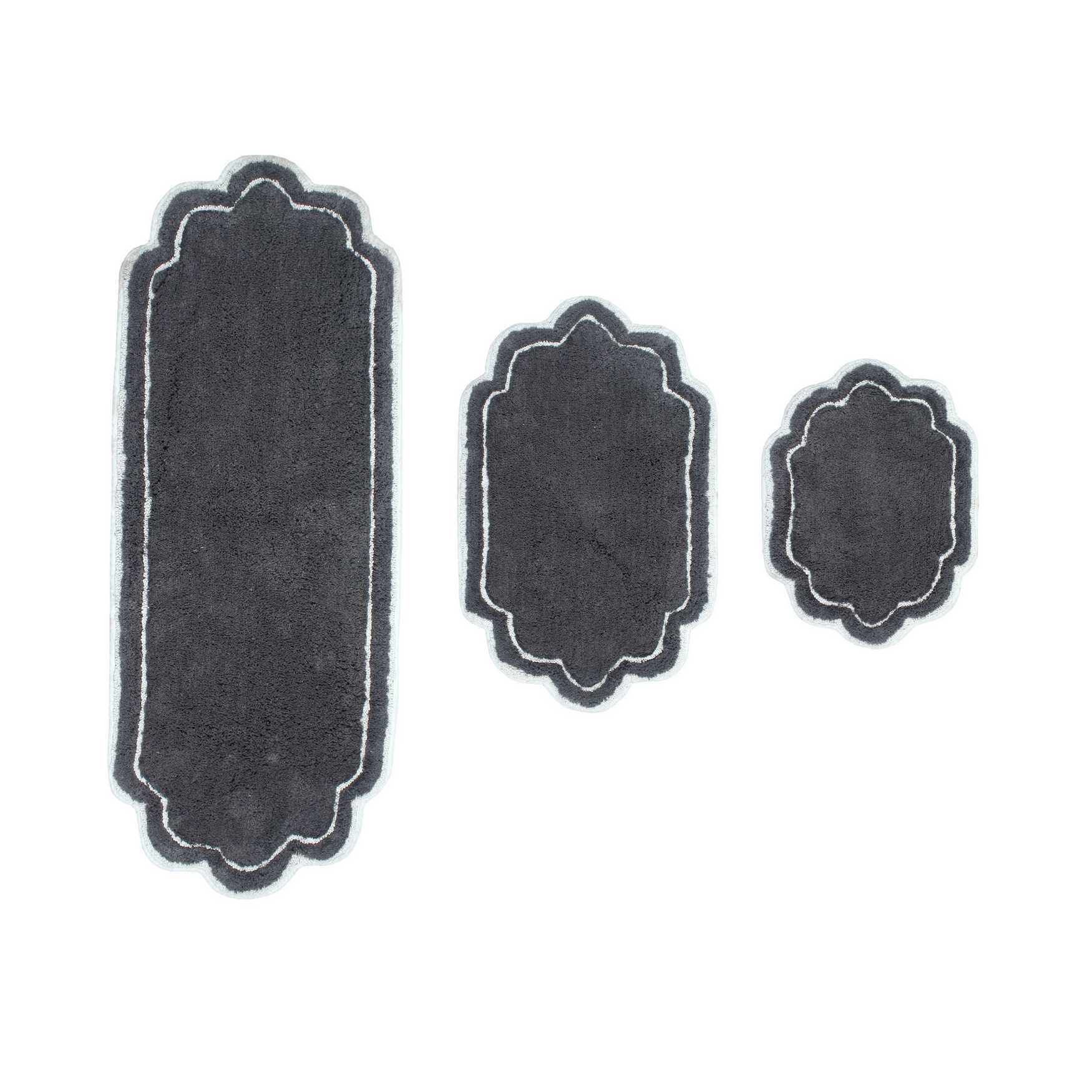 Allure 3pc Bath Rug Collection, DARK GREY, hi-res image number 0