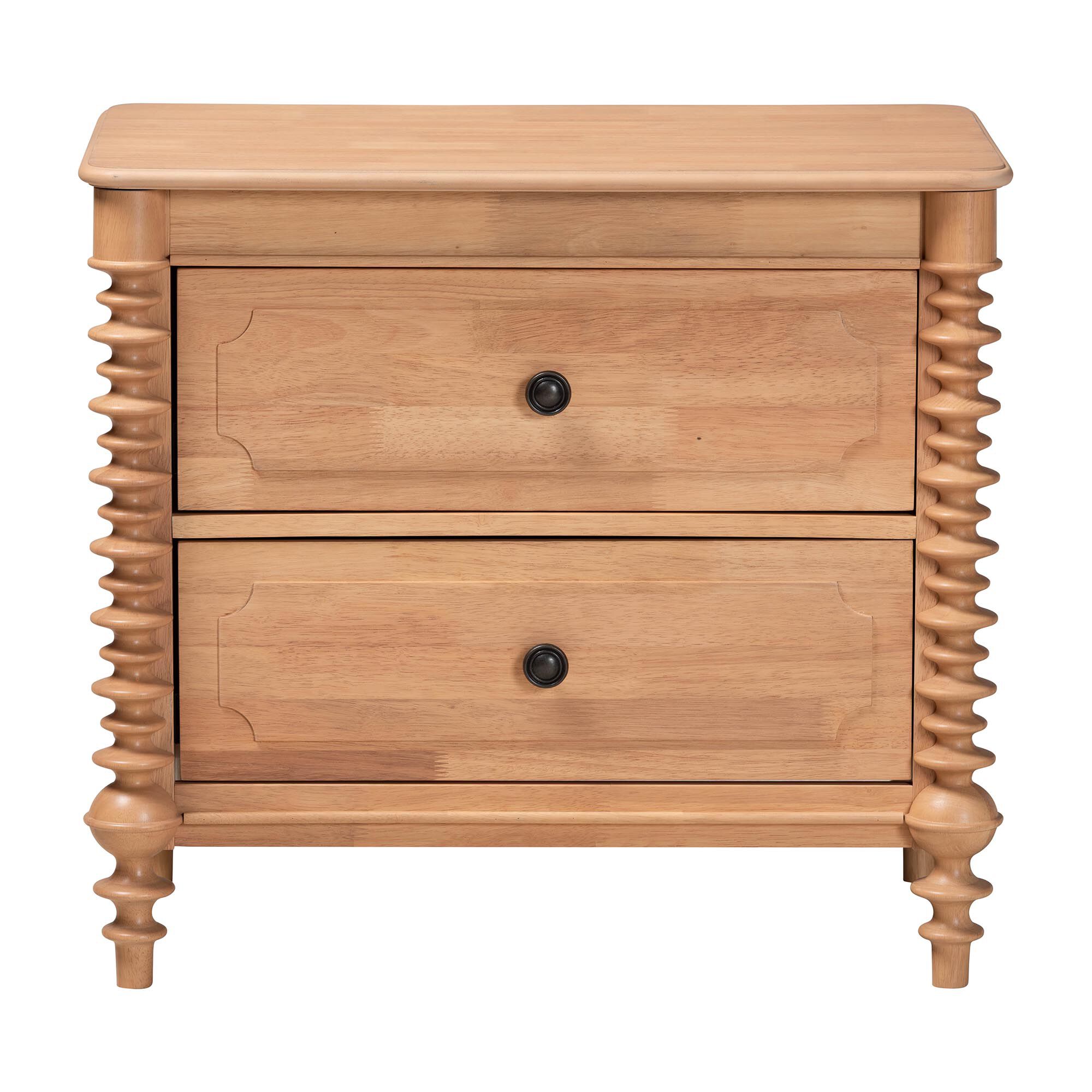 Neviah 2-Drawer Nightstand, BEECH BROWN, alternate image number 4