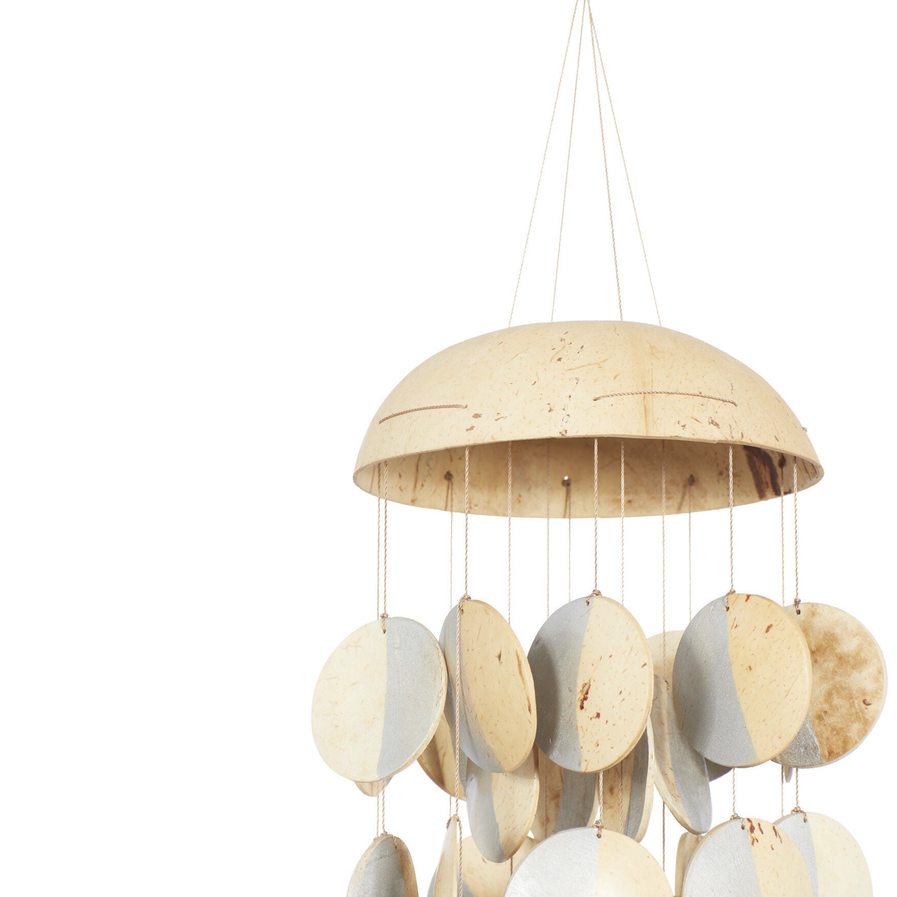 Silver Coconut Shell Coastal Wind Chime, , alternate image number 2