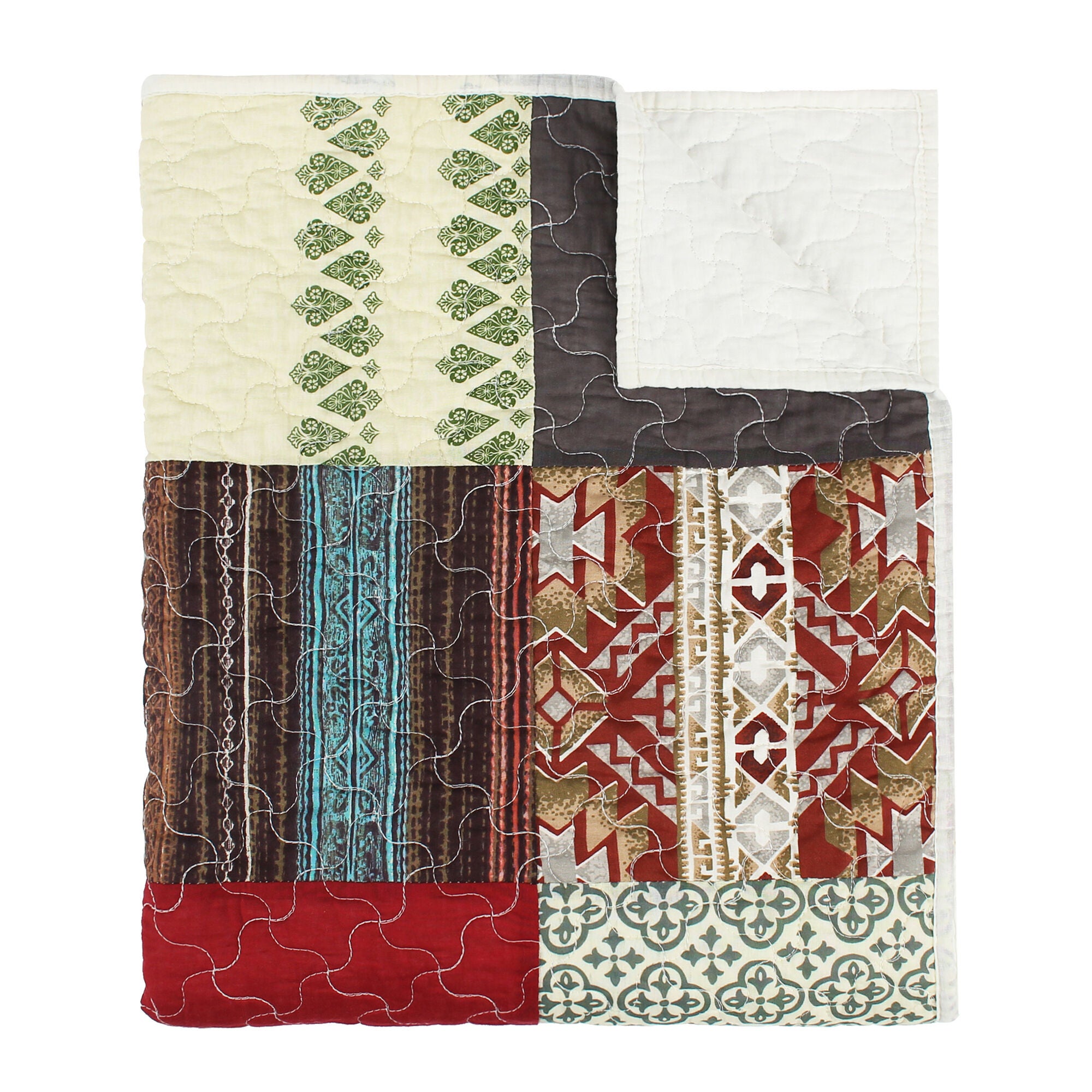 Renee Upcycle Quilted Throw Blanket, MULTI, alternate image number 4