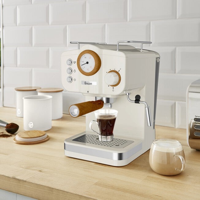 Swan Nordic Pump Espresso Coffee Machine - White, WHITE, hi-res image number 0