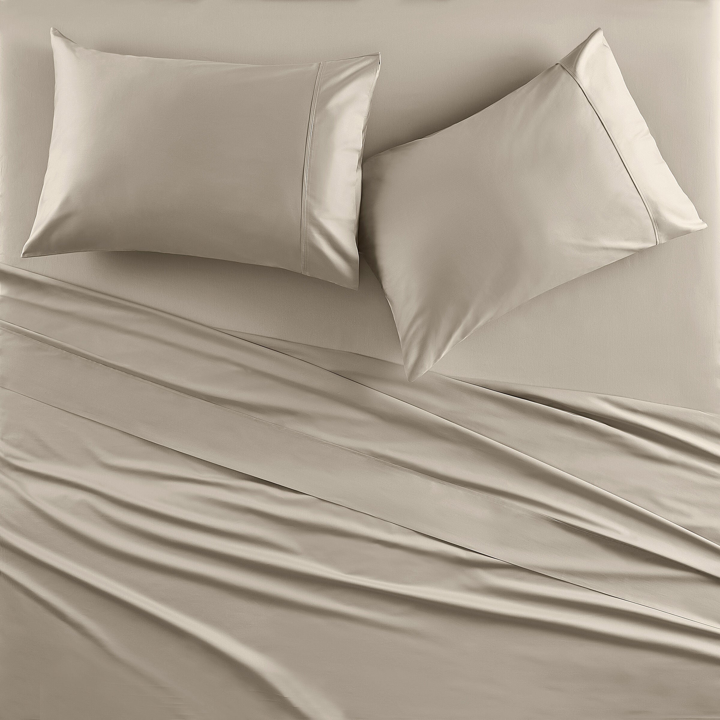 PREMIER SATEEN KING 4PC. SHEET SET, ALMOND, hi-res image number 0