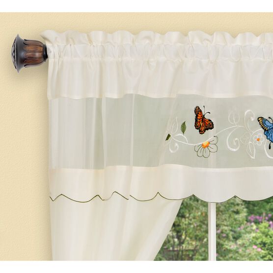 Daisy Meadow Embellished Cottage Window Curtain Set, , on-hover image number null