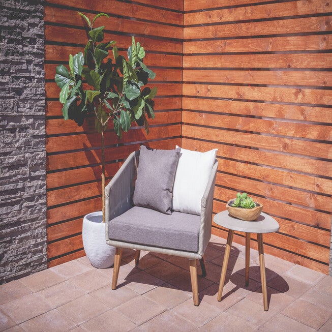Grey Metal Modern Outdoor Chair, , alternate image number null