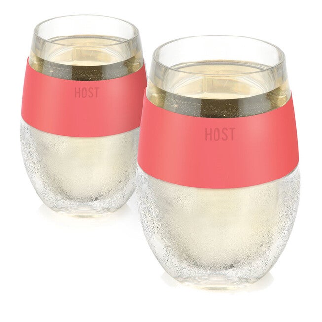 Wine Freeze Cooling Cups In Coral (Set Of 2) By, PINK, hi-res image number null