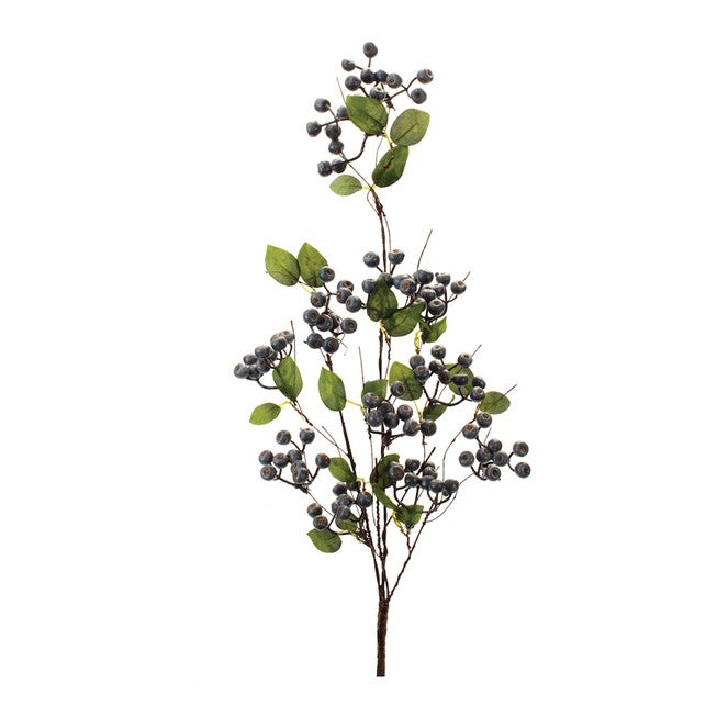 Blue Berry Foliage Spray (Set of 2), BLUE/GREEN, hi-res image number null