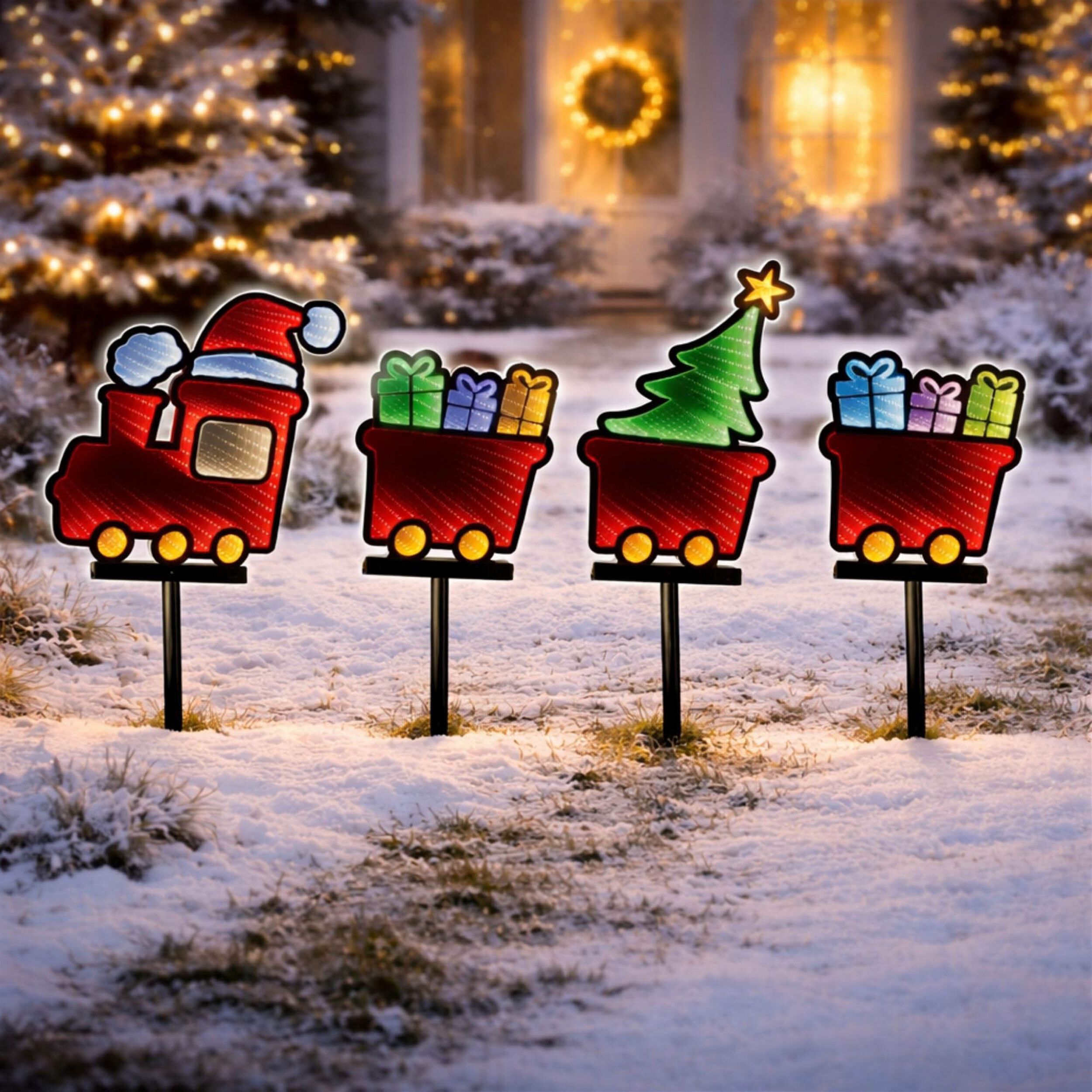 Holiday Train Pathway Light Ekkolight (Set of 4), MULTICOLOR, alternate image number 2