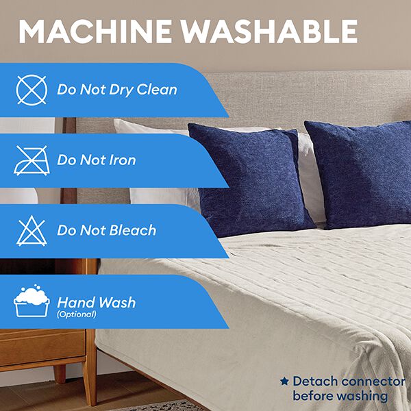 100 inches x 90 inches Ivory King Heated Blanket, IVORY, alternate image number 6