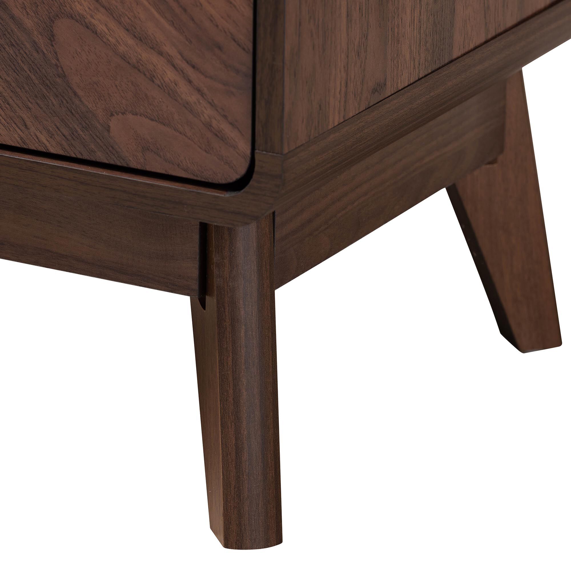Markell Mid-Century Transitional Walnut Brown Finished Wood 2-Drawer Nightstand, WALNUT BROWN, alternate image number 7
