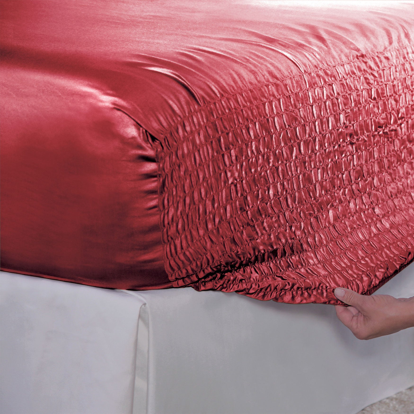 Bed Tite™ Satin Sheet Set, BURGUNDY, hi-res image number 0