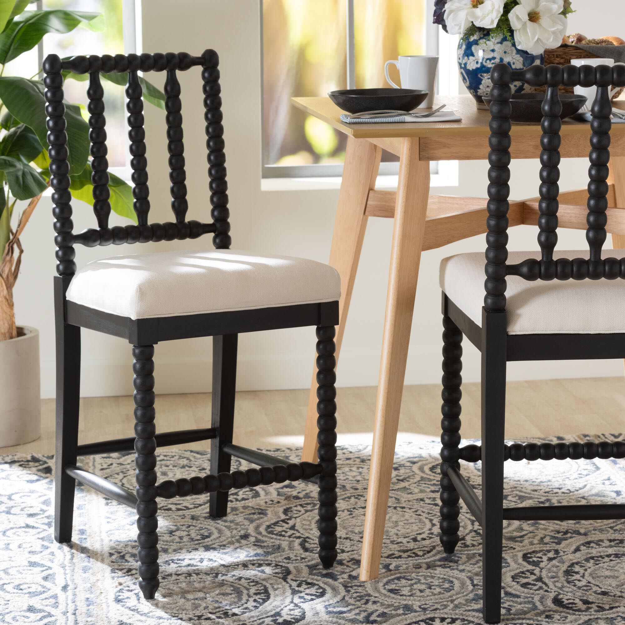 Deya Bobbin Counter Stool, BLACK, hi-res image number 0