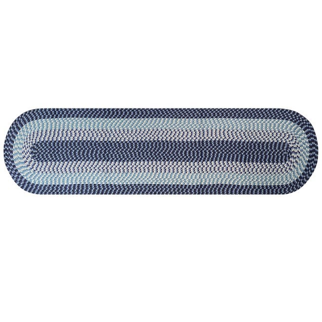 Alpine Braid Collection Reversible Indoor Area Rug, 24"" x 108"" Runner , NAVY STRIPE, hi-res image number null