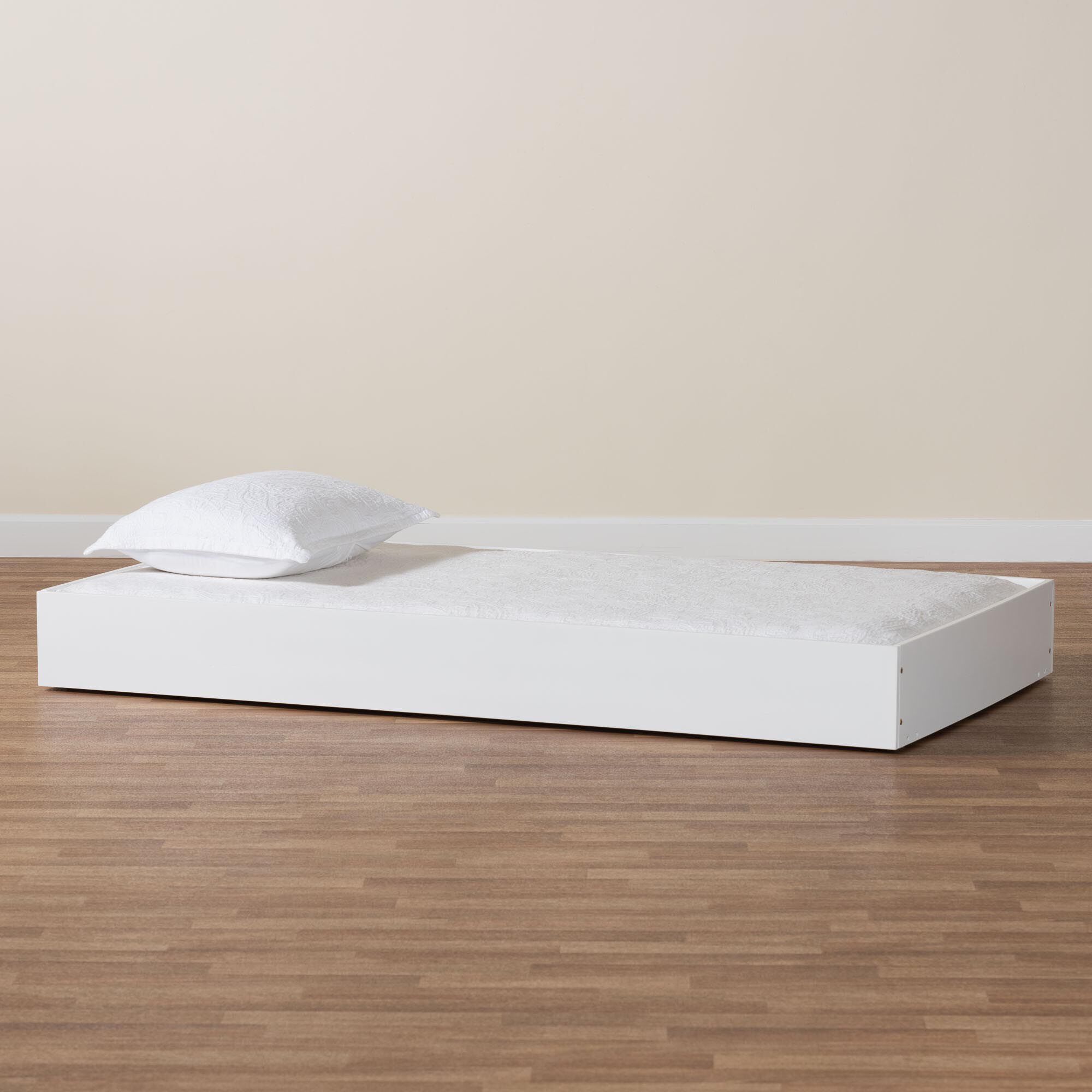 Baxton Studio Roni Modern White Wood Twin Trundle, WHITE, alternate image number 6