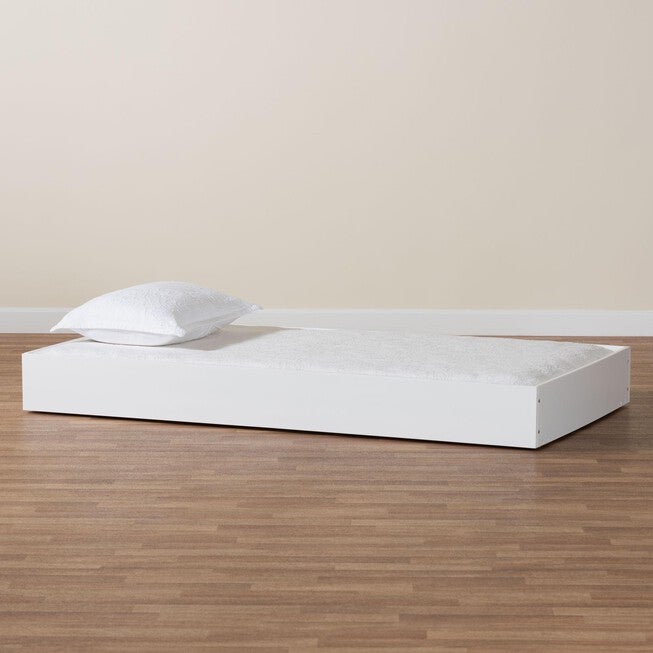 Baxton Studio Roni Modern White Wood Twin Trundle, WHITE, alternate image number 6