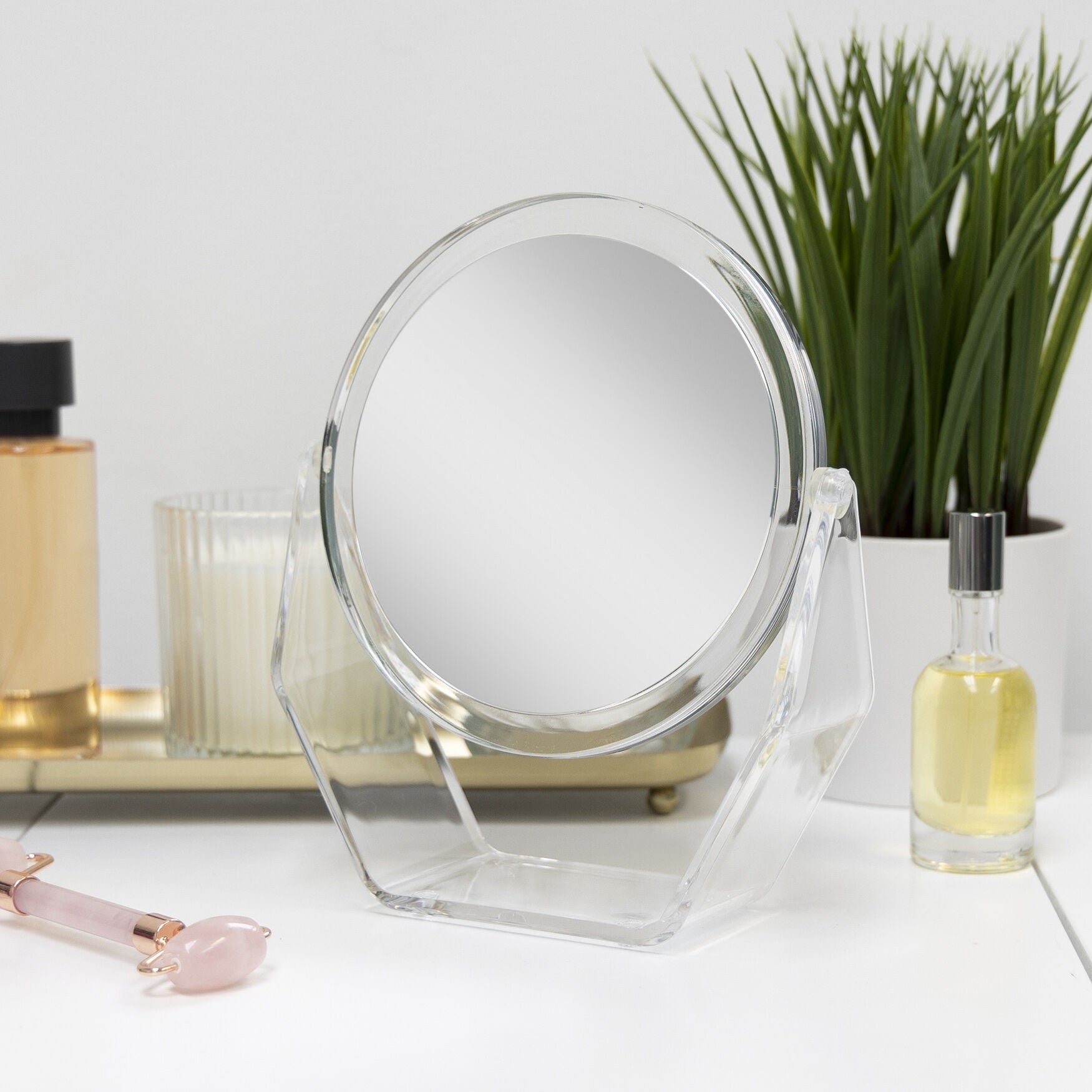 7'' Round Dual-Sided Rotating Countertop Mirror, , alternate image number 2