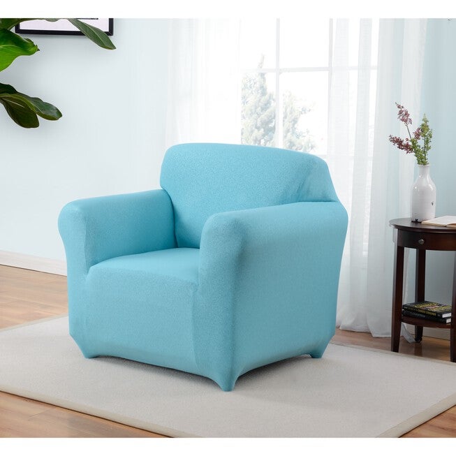 Kathy Ireland Ingenue Chair Cover, AQUA, hi-res image number 0