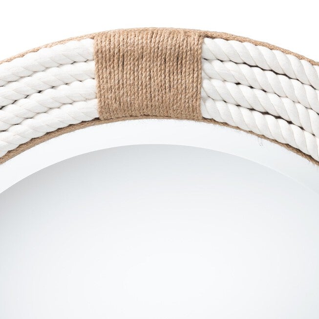 Makya Round Woven Rope Mirror, WHITE, alternate image number null