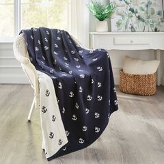 Reversible Anchor Knitted Throw