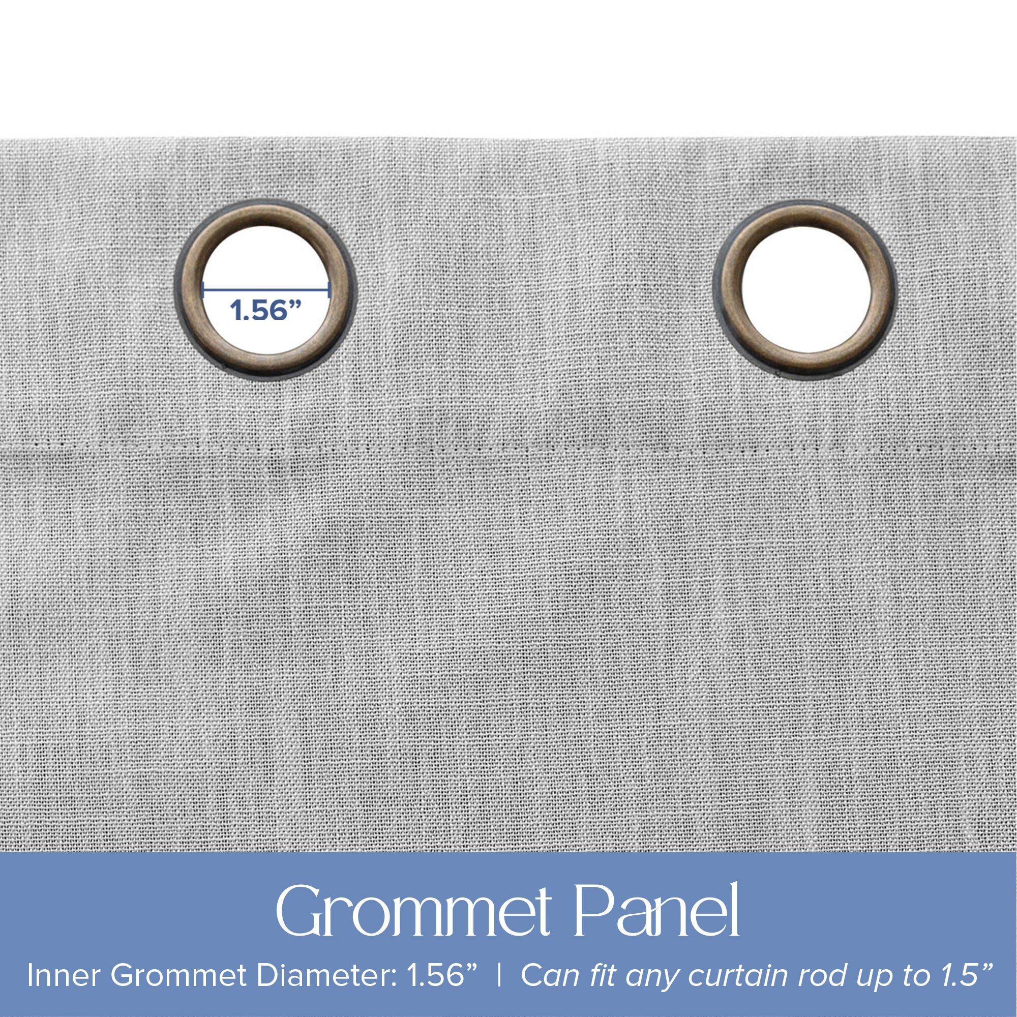 Linen Texture 100% Blackout Grommet Pair, HEATHER LIGHT GREY, alternate image number 3