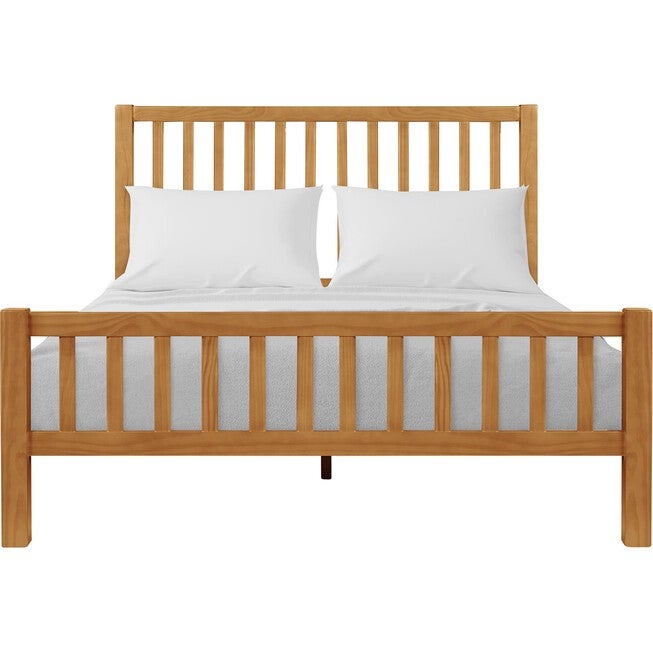 Hampton Wooden Platform Bed in Oak, Queen, OAK, hi-res image number 0