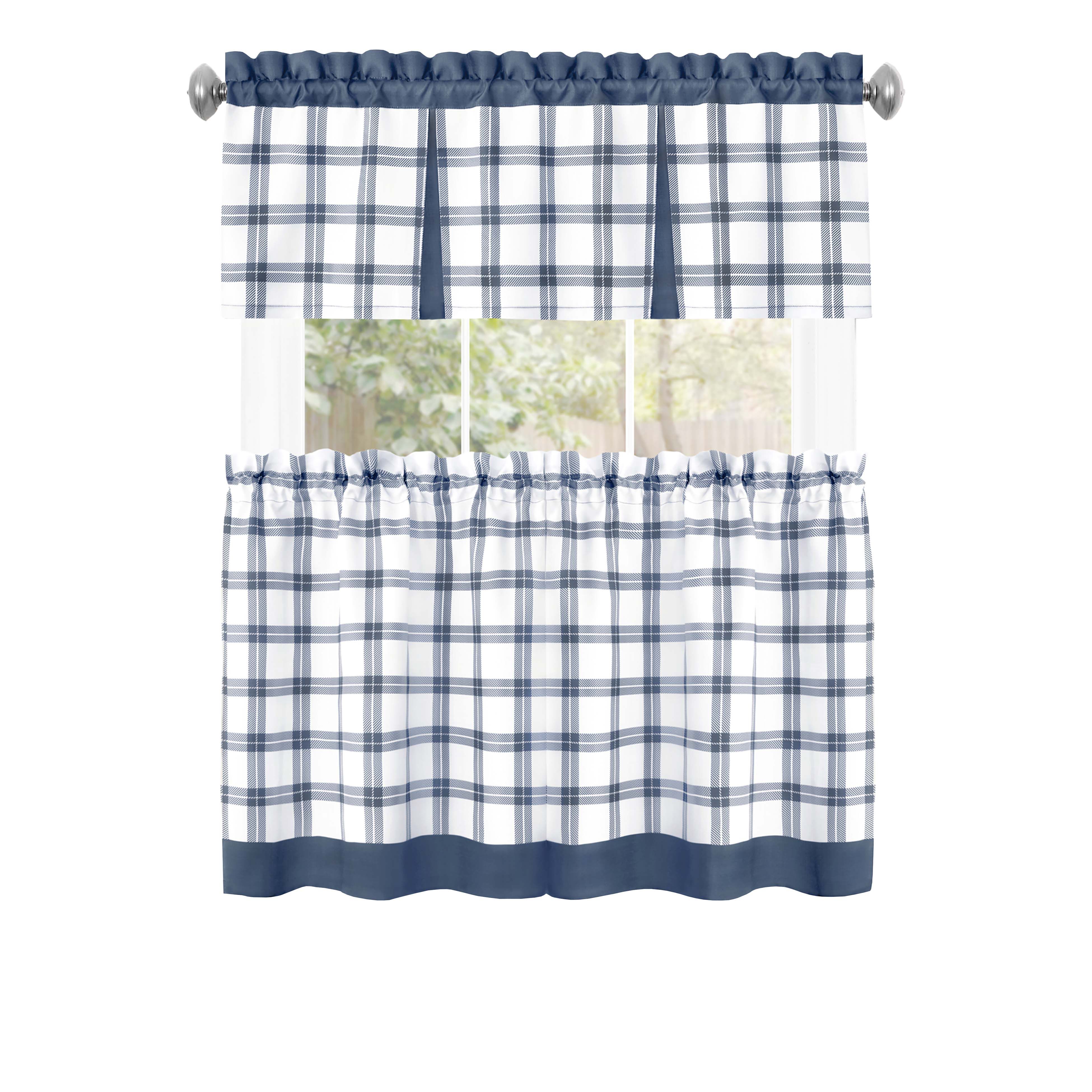 Tate Tier and Valance Window Curtain Set, BLUE, alternate image number 2