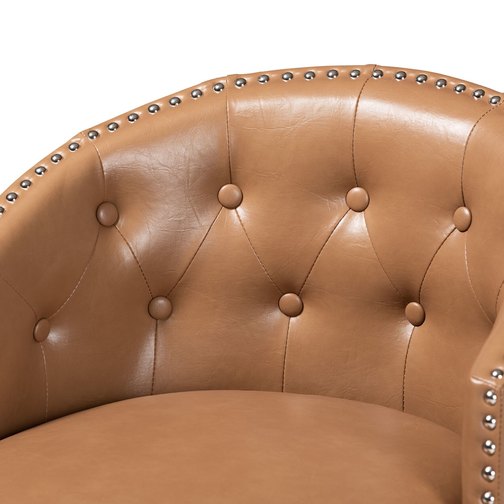 Theron Mid-Century Transitional Black Faux Leather and Espresso Brown Finished Wood 2-Piece Swivel Counter Stool Set, , alternate image number 20