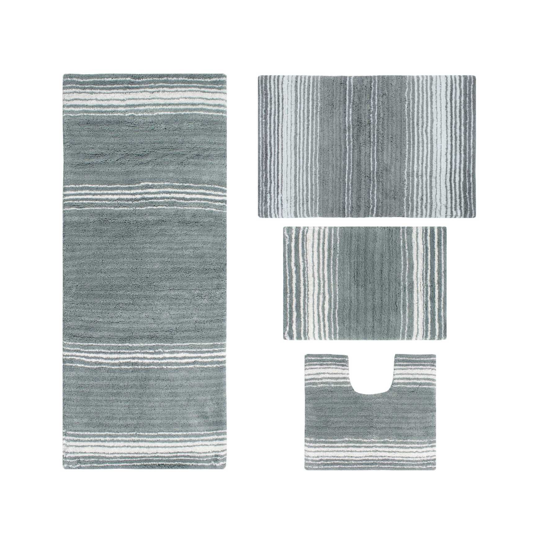 Gradiation 4-Pc. Set Bath Rug Collection, GREY, hi-res image number 0