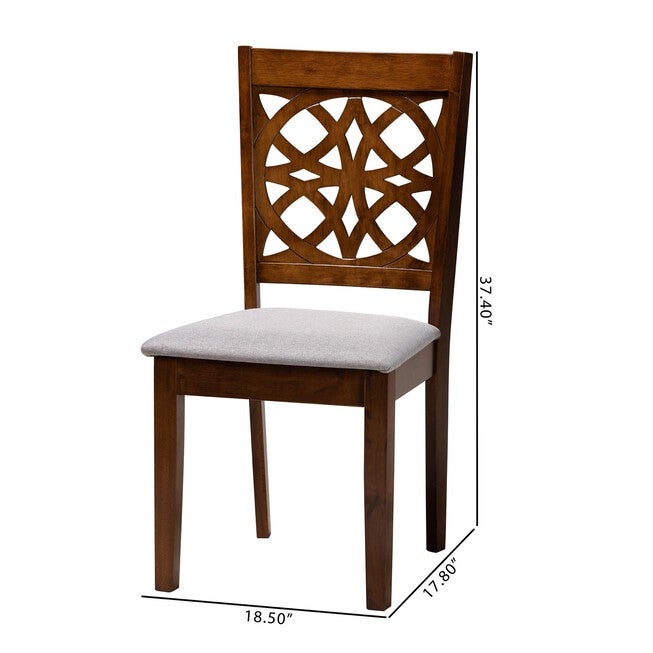Abigail Modern Grey Fabric and Walnut Brown Finished Wood 2-Piece Dining Chair Set, , alternate image number 27