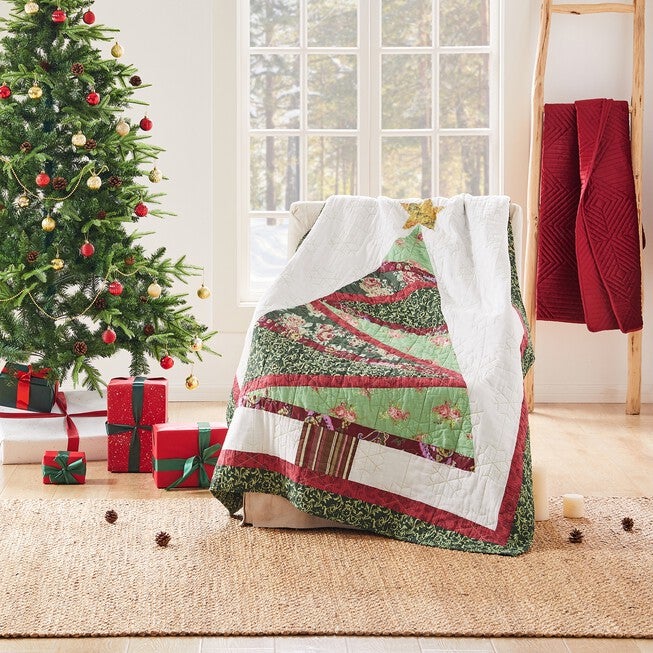 Christmas Tree Throw, RED, hi-res image number null