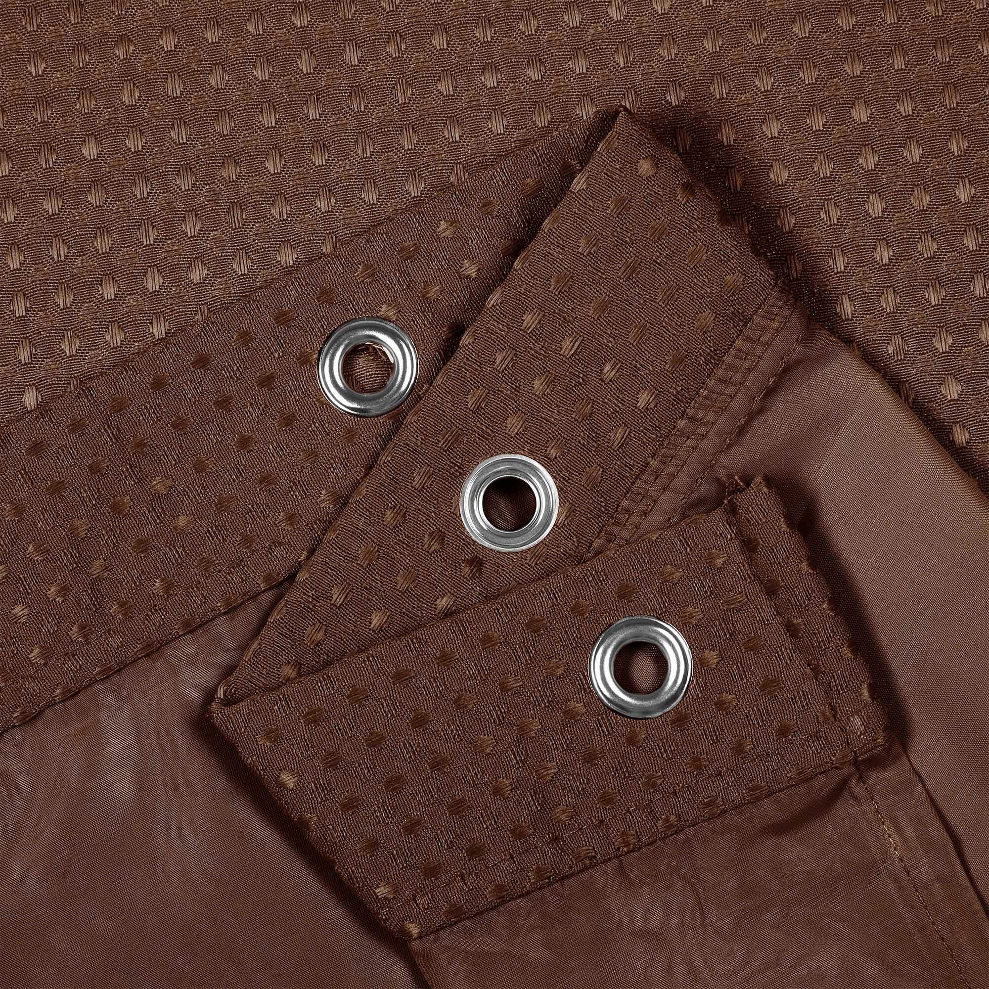Dobby Waffle Shower Curtain with Snap-in Liner, Hooks included, BROWN, alternate image number 4