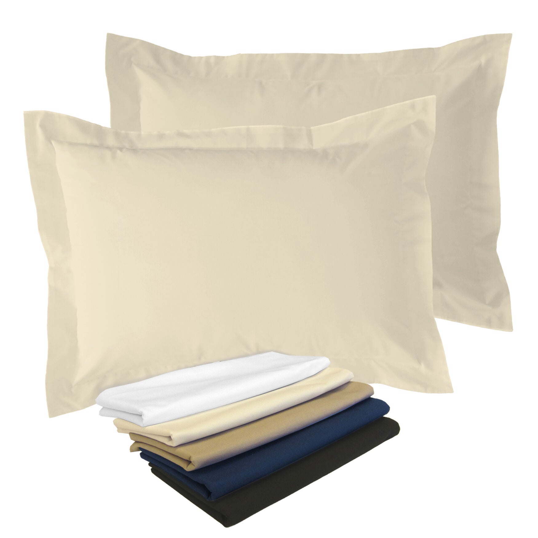 2-Pack Tailored  65/35 Poly/Cotton Sham, IVORY, hi-res image number 0