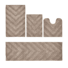 Hugo Collection 100% Cotton 4 Piece (17" X 24" | 20" X 20" | 21" X 34" | 20" X 60") Bath Rug Set