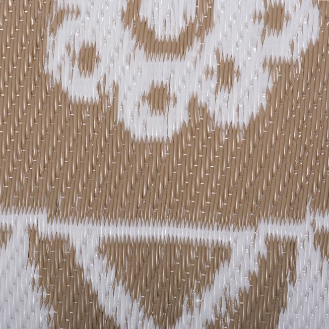 Taupe Floral Outdoor Rug 5 Ft Round Floor Coverings, , alternate image number null