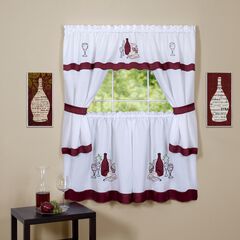 Cabernet Embellished Cottage Window Curtain Set